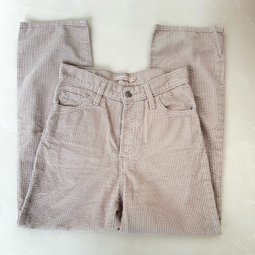 Levi’s Tan Ribcage Straight Ankle Corduroy Pants 26